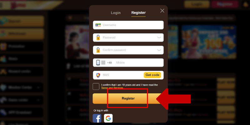 Registering Directly on the Apexslot Website (2)